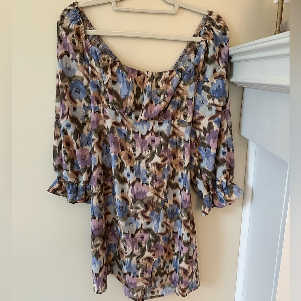 Chic Floral Long Sleeve Dress